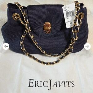 Eric Javits Navy Chain Shopper Bag NWT